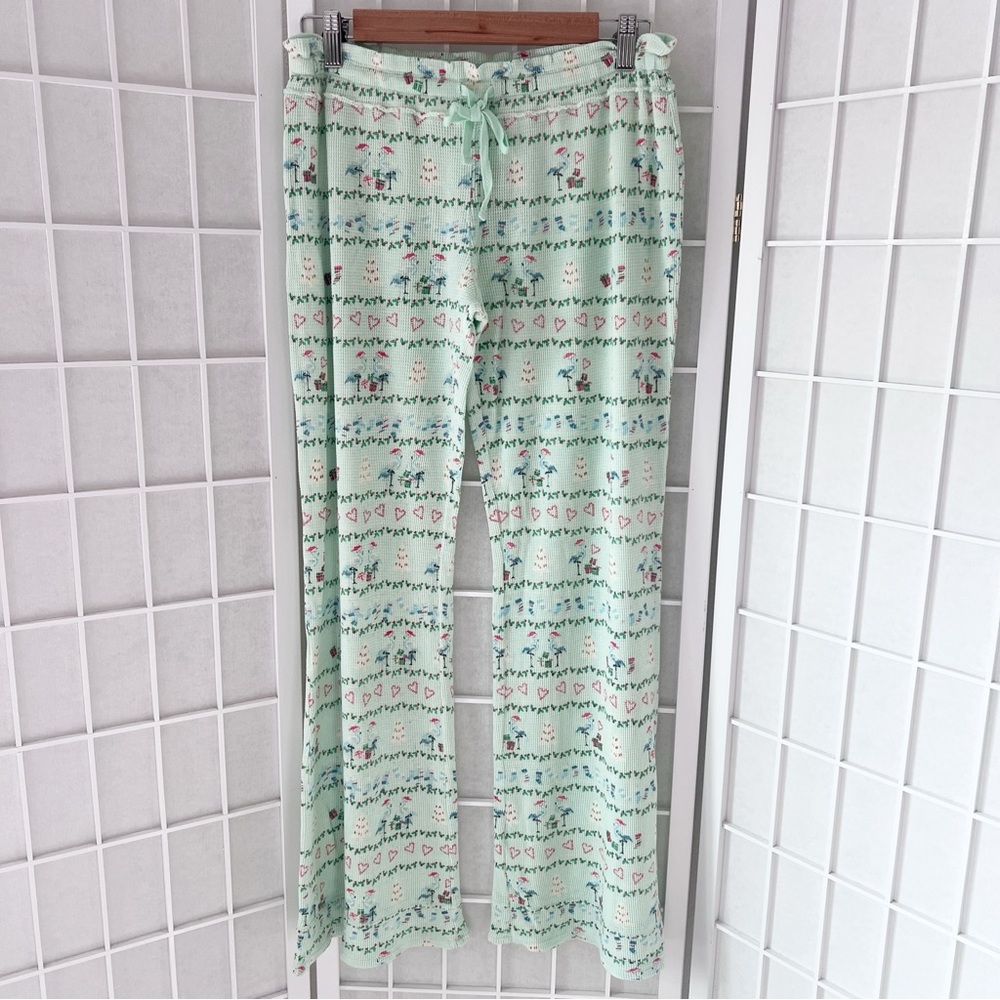 NWT Hello Nite REVOLVE Holiday Santa Flamingo PJ Pajama Pants Small